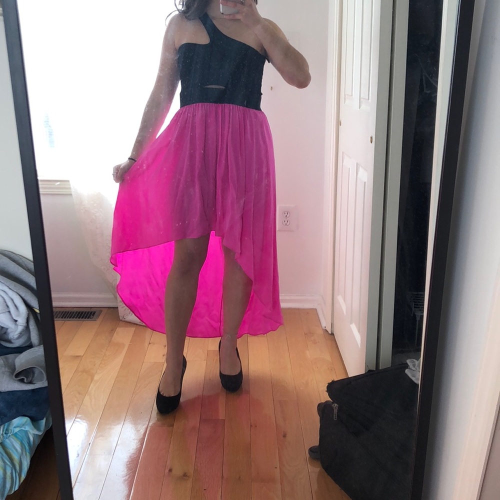 Brand new hot pink hi-low dress